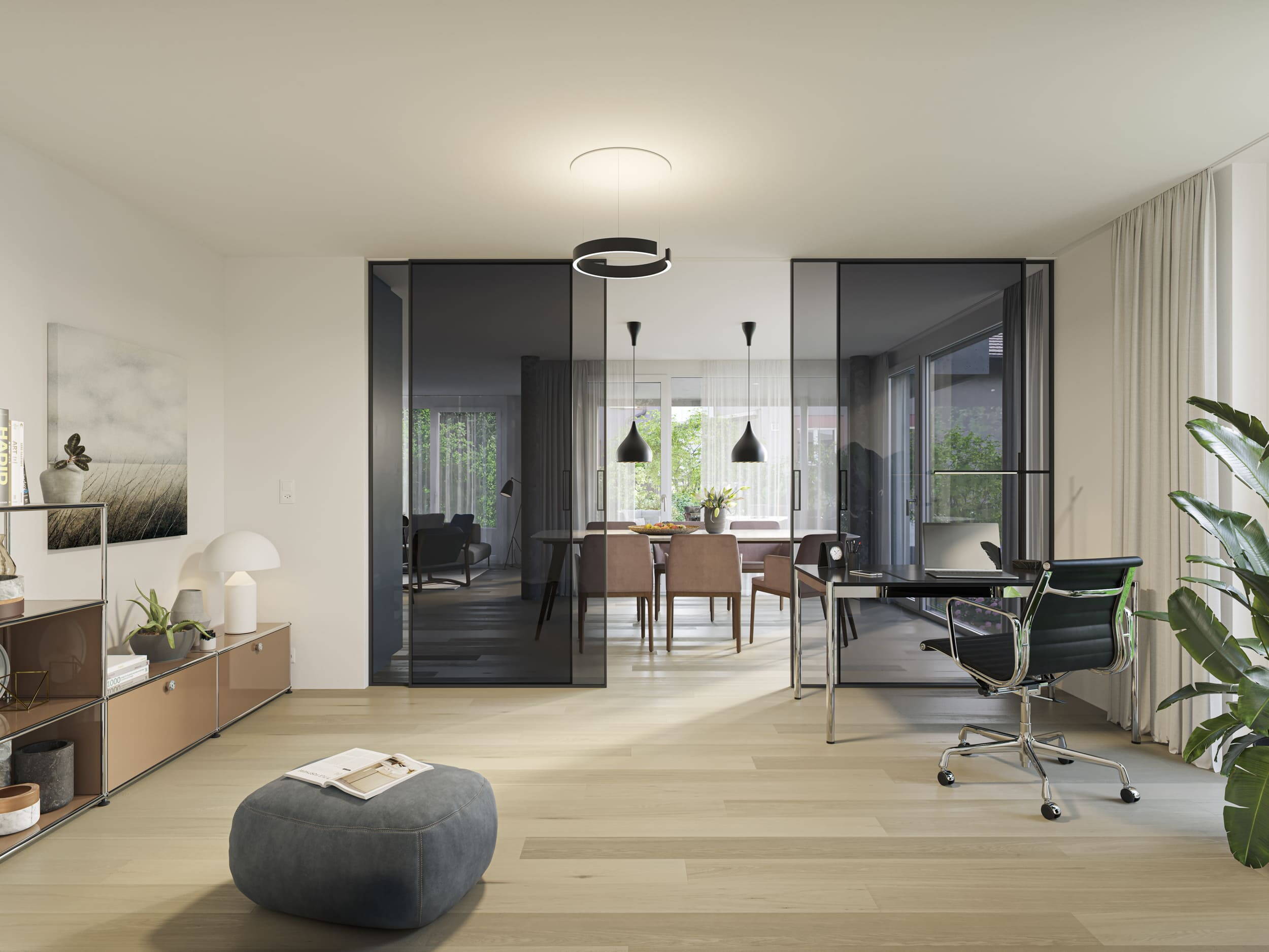 baechi_huenibach_buero.jpg Büro mit Rimadesio Schiebetüren